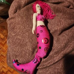 Pink Mermaid Doll with Patterned Tail